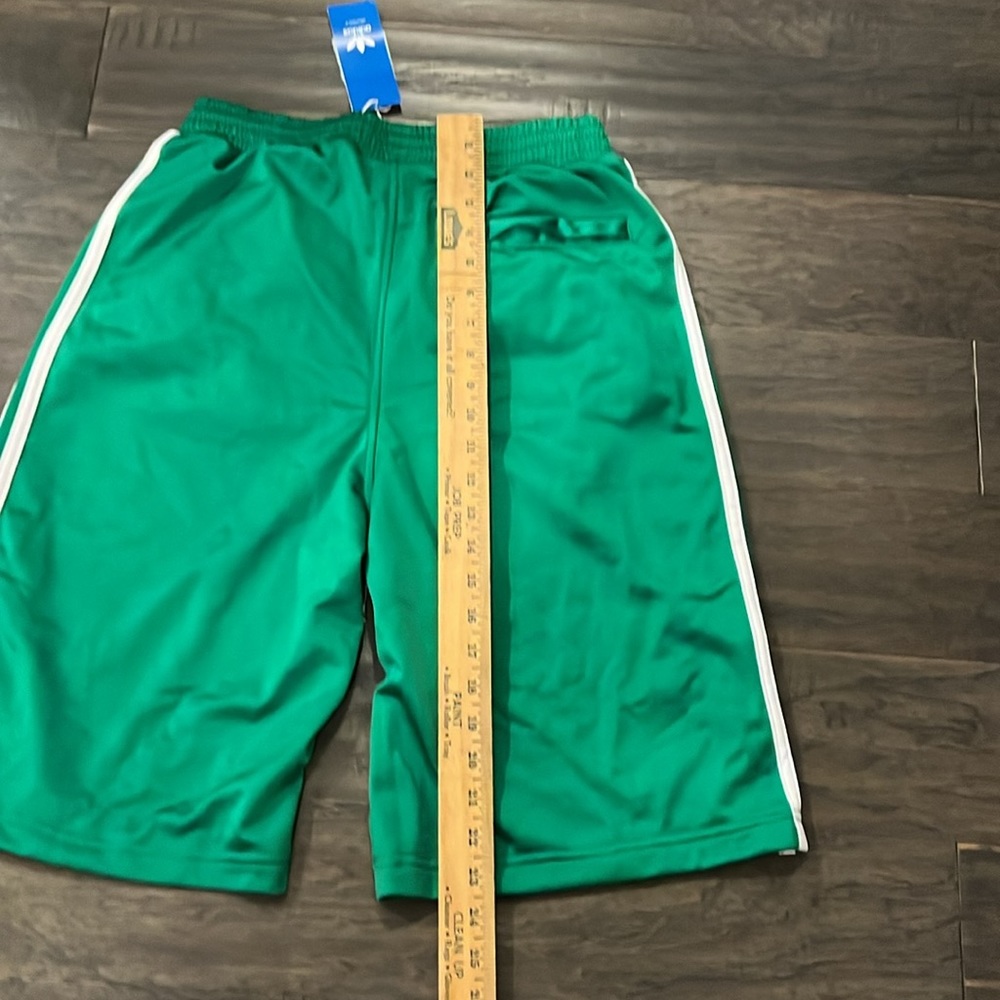 Adidas Tricot Basketball Shorts new green white Mens Size Small - Picture 6 of 13